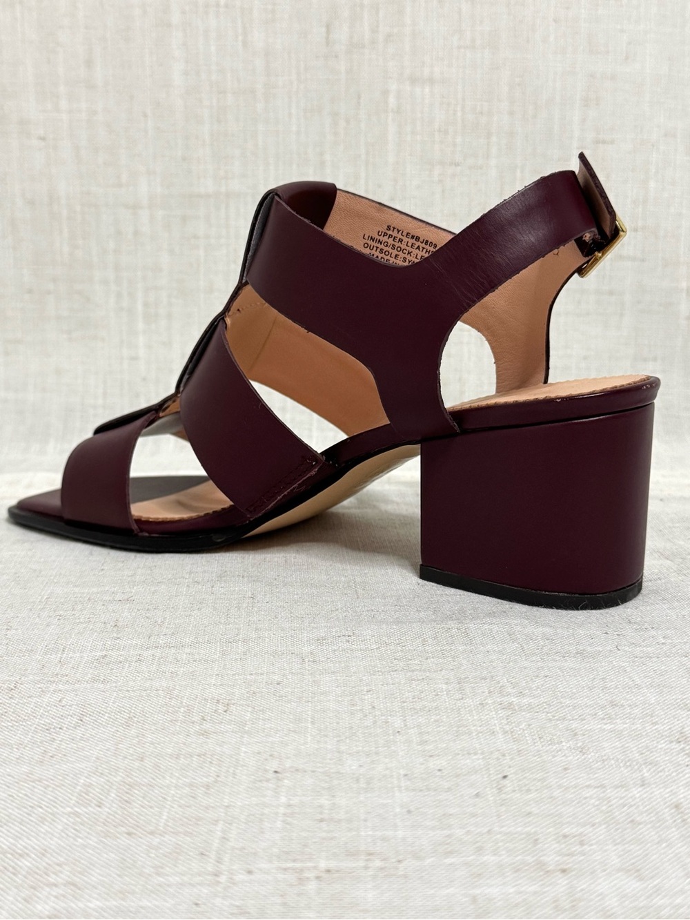 J. Crew Burgundy Block Heel Leather Sandals - Picture 3 of 11